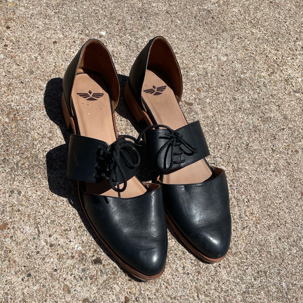 Fortress Brand Womens Leather Oxford "Carmen" Size 10 Black Leather Made in Pero